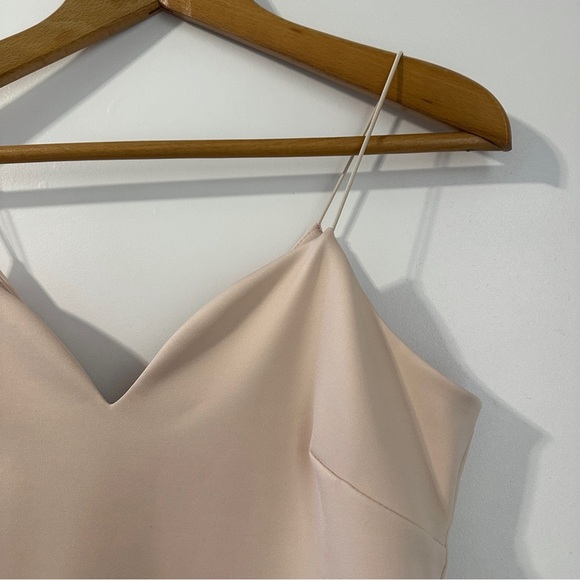 ASOS Design Light Pink Spaghetti Strap Knee Length Dress Women’s Size 10 Pastel - Picture 4 of 16